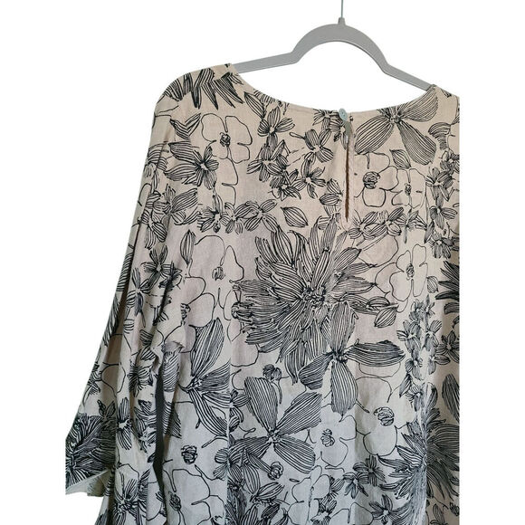 Bryn Walker Chiara Linen Floral Print
3/4 Ruffle Sleeve Blouse Top Size Medium - Picture 6 of 7